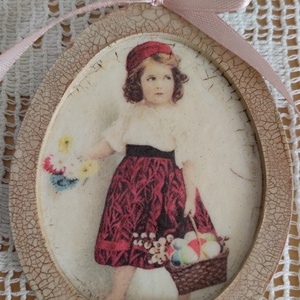 Tojás alakú fa alapra készült díszek, Ünnepi díszek, dekorációk, Húsvéti díszek és dekorációk, Húsvéti tojás, hímestojás, Decoupage, transzfer és szalvétatechnika, MESKA