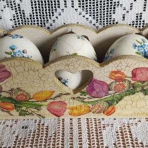 Húsvéti kosárka, tojástartó - ünnepi díszek, dekorációk - húsvéti díszek és dekorációk - húsvéti tojástartó - Meska.hu