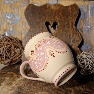 Különleges díszítésű hatalmas kerámia bögre - otthon & életmód - konyhafelszerelés, tálalás - tálalás - bögre & csésze - Meska.hu