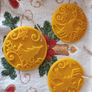 Karácsonyfa dísz méhviaszból  - Meska.hu