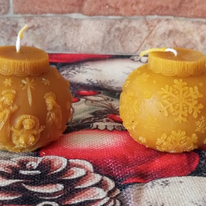 Gömb alakú karácsonyi gyertya - Meska.hu