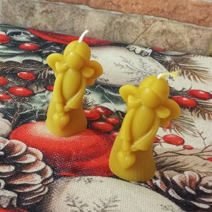 Angyal méhviasz gyertya , Karácsony, Karácsonyi lakásdekoráció, Karácsonyi illatgyertya, mécses, , MESKA