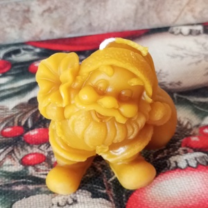 Méhviaszból Mikulás, Télapó, Karácsony, Karácsonyi lakásdekoráció, Karácsonyi illatgyertya, mécses, , MESKA