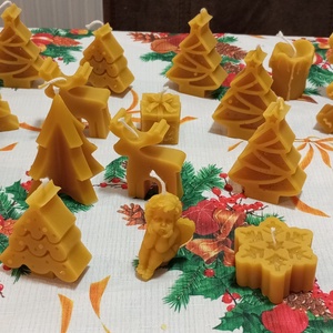 Organza tasakban méhviasz gyertya  - Meska.hu