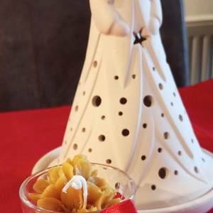 Poháras méhviasz gyertya cseresznye virággal , Otthon & Életmód, Gyertya, illat, aroma, Gyertya, , MESKA