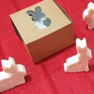 Díszcsomagolásban nyuszi alakú méhviaszos szappan , Szépségápolás, Szappan & Fürdés, Kézműves szappan, , MESKA