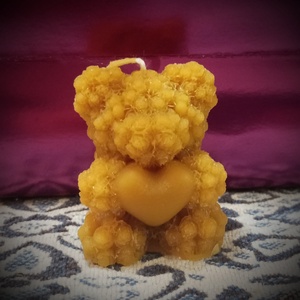 Rózsa maci méhviaszból , Otthon & Életmód, Gyertya, illat, aroma, Gyertya, , MESKA