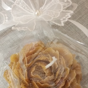 Csillamporos szellőrózsa méhviasz gyertya  - otthon & életmód - gyertya, illat, aroma - gyertya - Meska.hu