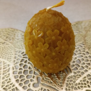 Nagy virágos tojás gyertya méhviaszból , Otthon & Életmód, Gyertya, illat, aroma, Gyertya, , MESKA