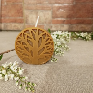 Életfás gyertya méhviaszból  - Meska.hu