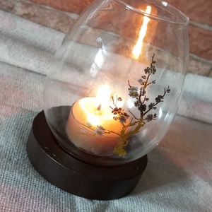 Cseresznye virágos mécsestartó  - otthon & életmód - gyertya, illat, aroma - mécses és mécsestartó - Meska.hu