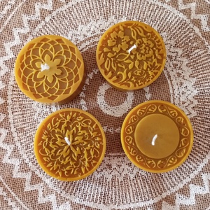 Mandalás méhviasz gyertya , Otthon & Életmód, Gyertya, illat, aroma, Gyertya, , MESKA