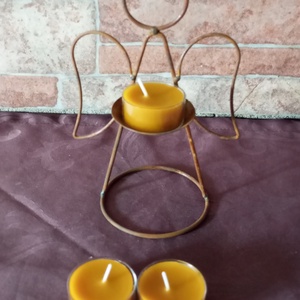 Fém angyal mécsestartó méhviasz teamécsessel  - Meska.hu