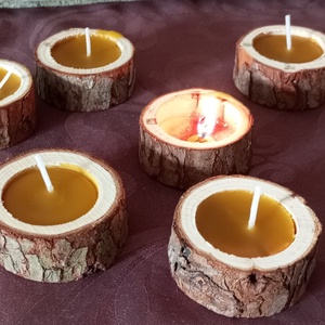 Fa teamécses méhviaszból  - otthon & életmód - gyertya, illat, aroma - mécses és mécsestartó - Meska.hu