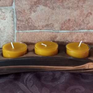 Fa mécsestartó 7 db teamécsessel , Otthon & Életmód, Gyertya, illat, aroma, Mécses és mécsestartó, , MESKA