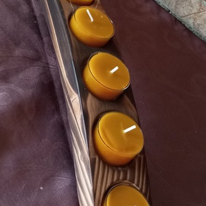 Fa mécsestartó 7 db teamécsessel  - otthon & életmód - gyertya, illat, aroma - mécses és mécsestartó - Meska.hu