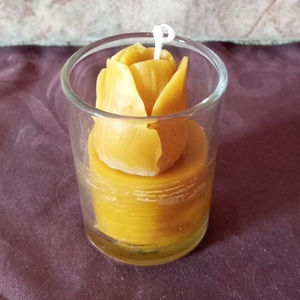 Anyák napjára tulipános poharas gyertya méhviaszból , Otthon & Életmód, Gyertya, illat, aroma, Gyertya, , MESKA