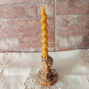 Csavart száll gyertya méhviaszból  - otthon & életmód - gyertya, illat, aroma - gyertya - Meska.hu