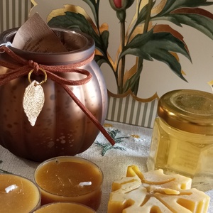 Őszi méhviaszos ajándék csomag  - otthon & életmód - gyertya, illat, aroma - mécses és mécsestartó - Meska.hu