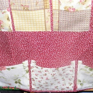 patchwork bordó kisvirágos zsebes tároló -  - Meska.hu