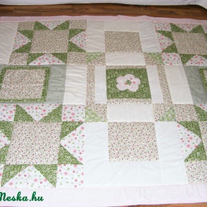 patchwork takaró csillag motívumokból - otthon & lakás - lakástextil - felnőtt takaró, pléd - Meska.hu