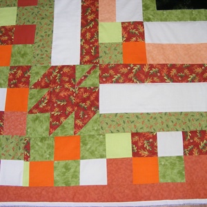 Patchwork takaró, színes, faleveles - otthon & lakás - lakástextil - ágytakaró - Meska.hu