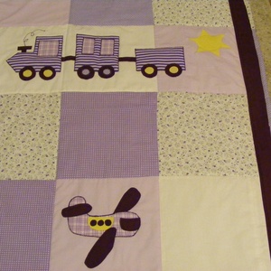 patchwork takaró, falvédő járművekkel - otthon & életmód - lakástextil - ágytakaró - Meska.hu