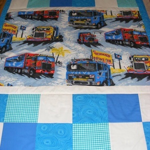patchwork kamionos takaró,  - otthon & életmód - babaszoba, gyerekszoba - Meska.hu