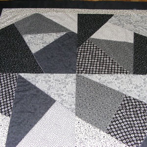 Crazy patchwork  takaró fekete-fehér - otthon & életmód - lakástextil - ágytakaró - Meska.hu
