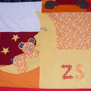 Patchwork retro macis takaró, falvédőnek is megfelel - otthon & lakás - babaszoba, gyerekszoba - falvédő gyerekszobába - Meska.hu