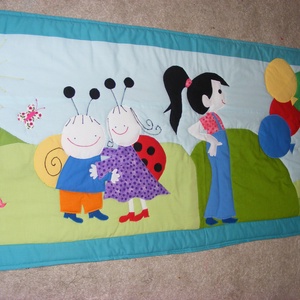 Patchwork falvédő Annipanni és Boribon, Bogyó és Babóca  -  - Meska.hu