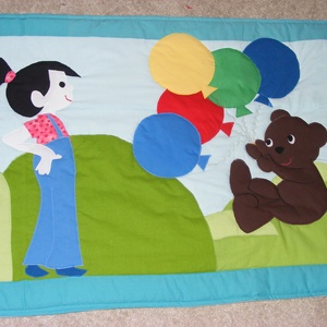 Patchwork falvédő Annipanni és Boribon, Bogyó és Babóca  -  - Meska.hu