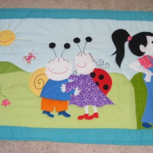 Patchwork falvédő Annipanni és Boribon, Bogyó és Babóca  -  - Meska.hu