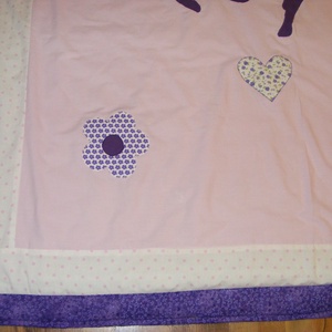 Patchwork takaró, lovacskával virág, bagoly és pillangó mintával - otthon & lakás - babaszoba, gyerekszoba - babatakaró, gyerek pléd - Meska.hu