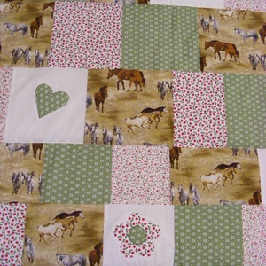 patchwork takaró lovas mintás - otthon & életmód - lakástextil - ágytakaró - Meska.hu