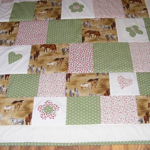 patchwork takaró lovas mintás - otthon & életmód - lakástextil - ágytakaró - Meska.hu