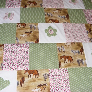 patchwork takaró lovas mintás - otthon & életmód - lakástextil - ágytakaró - Meska.hu