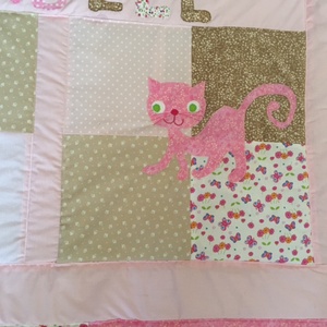 Cicás patchwork takaró, sok cica - otthon & életmód - lakástextil - ágytakaró - Meska.hu