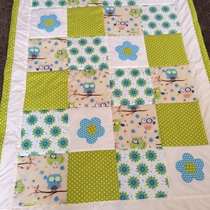 patchwork  takaró, bagoly mintás, falvédőnek is megfelel - Meska.hu