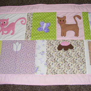 Cicás patchwork takaró, sok cica - otthon & életmód - Meska.hu