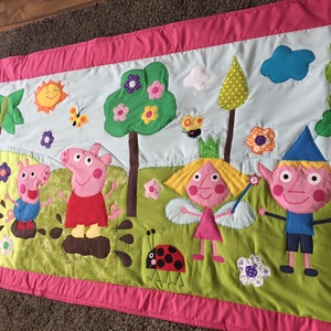 patchwork falvédő,takaró, Dóra, Lili hercegnő, Benő manó, Peppa malac, , Otthon & Életmód, Falvédő gyerekszobába, Babaszoba, gyerekszoba, Varrás, Patchwork, foltvarrás, MESKA