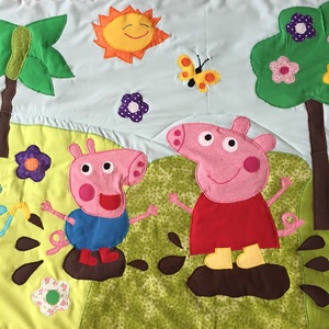 patchwork falvédő,takaró, Dóra, Lili hercegnő, Benő manó, Peppa malac,  -  - Meska.hu