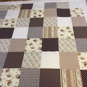 Patchwork takaró bagoly mintával - otthon & lakás - lakástextil - felnőtt takaró, pléd - Meska.hu