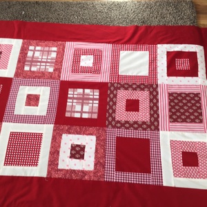 Patchwork falvédő, takaró bordó-drapp, Otthon & Életmód, Lakástextil, Falvédő, Varrás, Patchwork, foltvarrás, MESKA