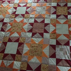 Narancssárga-barna csillagmintás patchwork ágytakaró, takaró - otthon & lakás - lakástextil - ágytakaró - Meska.hu Narancssárga-barna csillagmintás patchwork ágytakaró, takaró - otthon & lakás - lakástextil - ágytakaró - Meska.hu