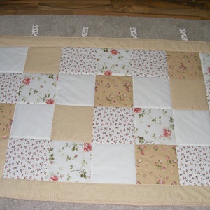 Patchwork falvédő +2db párnahuzat bézs  - otthon & életmód - babaszoba, gyerekszoba - szett kiságyba - Meska.hu