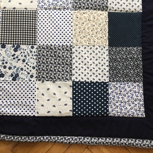 patchwork takaró,kék virágos, pöttyös, szivecskés - otthon & életmód - lakástextil - ágytakaró - Meska.hu