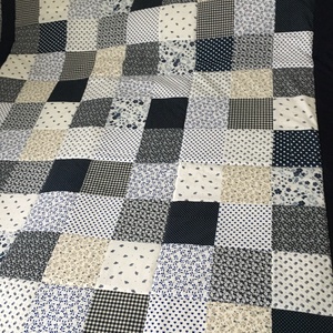 patchwork takaró,kék virágos, pöttyös, szivecskés - otthon & életmód - lakástextil - ágytakaró - Meska.hu