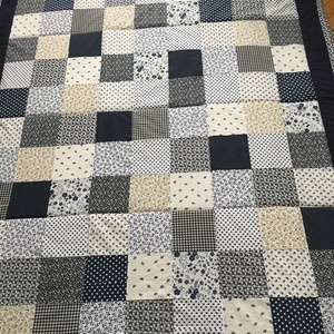 patchwork takaró,kék virágos, pöttyös, szivecskés - otthon & életmód - lakástextil - ágytakaró - Meska.hu
