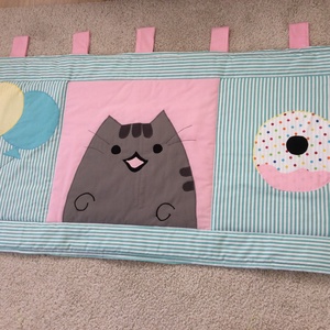 Pusheen cat patchwork ,falvédő, takaró - otthon & életmód - babaszoba, gyerekszoba - babatakaró, gyerek pléd - Meska.hu